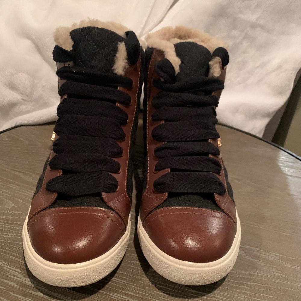 Tory Burch Sherpa lined hi top sneakers